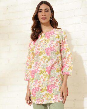 floral print fitted tunic