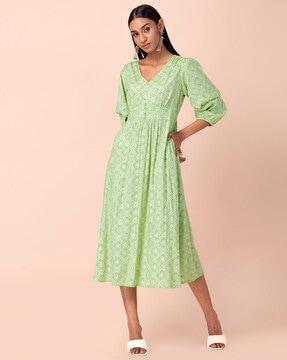 floral print flared kurta with insert pocket