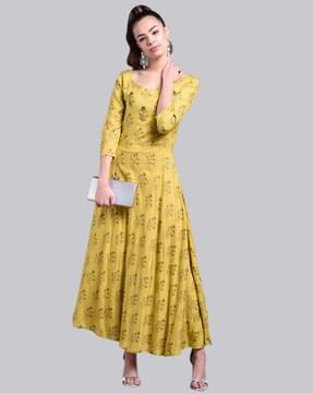 floral print flared kurta