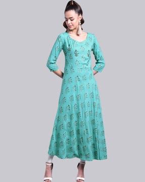 floral print flared kurta