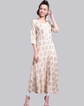 floral print flared kurta