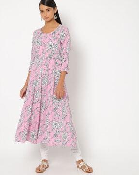 floral print flared kurta