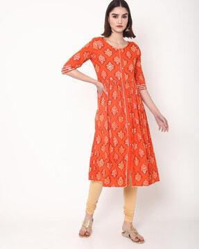 floral print flared kurta