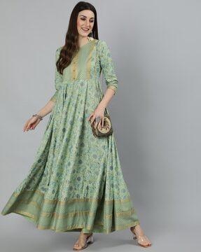 floral print flared kurta