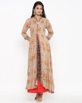 floral print flared kurta