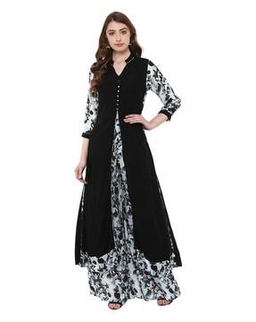 floral print flared kurta