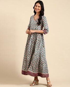 floral print flared kurta