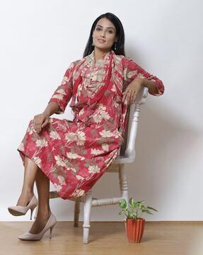 floral print flared kurta