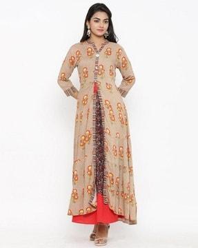 floral print flared kurta