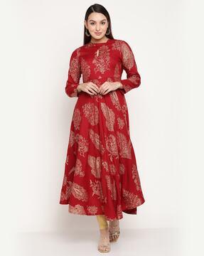 floral print flared kurta