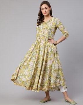 floral print flared kurta