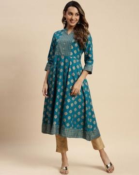 floral print flared kurta