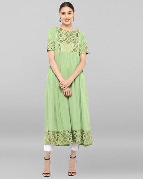 floral print flared kurta