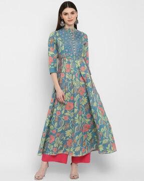 floral print flared kurta