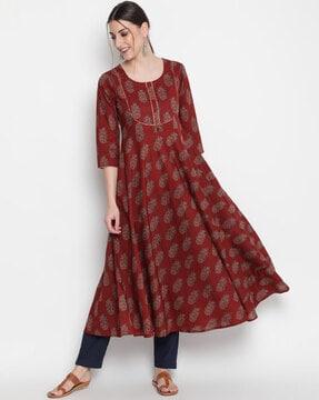 floral print flared kurta