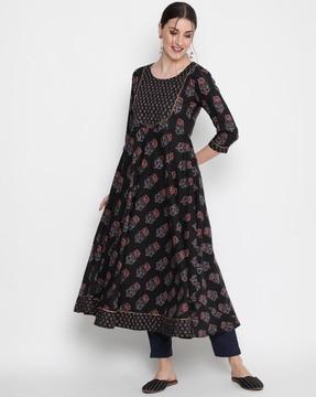 floral print flared kurta