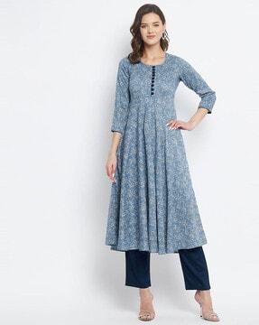 floral print flared kurta