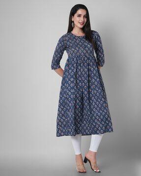 floral print flared kurta