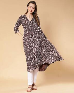 floral print flared kurta