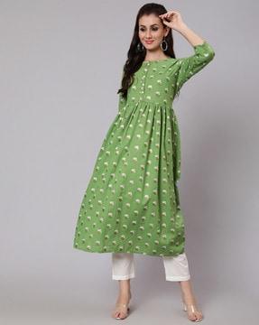 floral print flared kurta