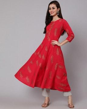 floral print flared kurta