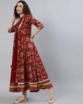 floral print flared kurta