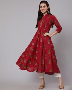 floral print flared kurta