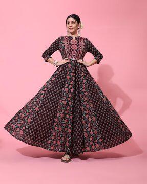 floral print flared kurta