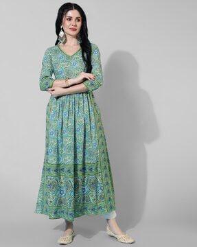 floral print flared kurta