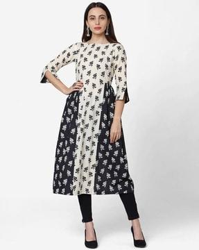 floral print flared kurta