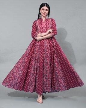 floral print flared kurta