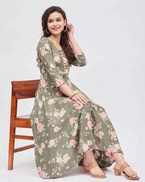 floral print flared kurta