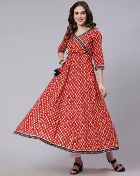 floral print flared kurta