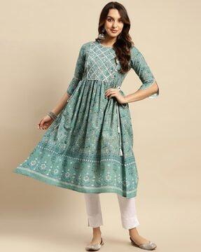 floral print flared kurta