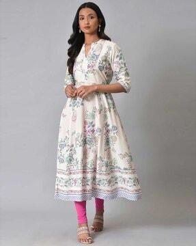 floral print flared kurta