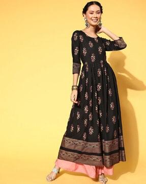 floral print flared kurta