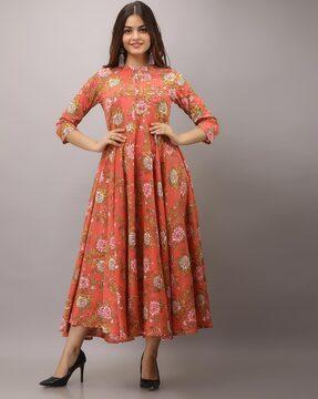 floral print flared kurta