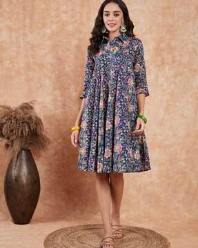 floral print flared kurta