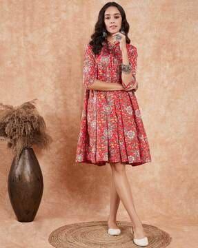 floral print flared kurta