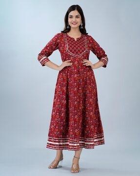 floral print flared kurta