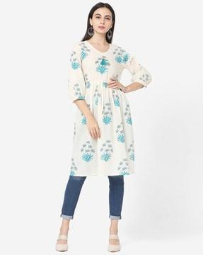 floral print flared kurta