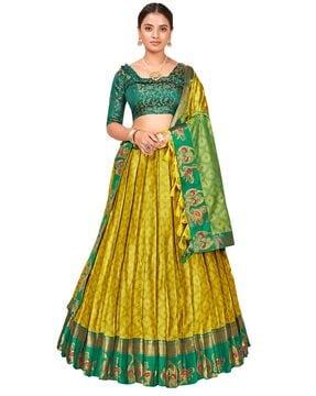 floral print flared lehenga choli set