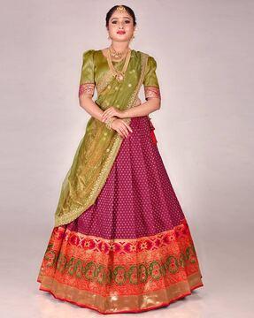 floral print flared lehenga choli set