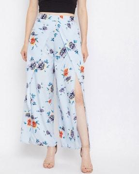 floral print flared palazzos