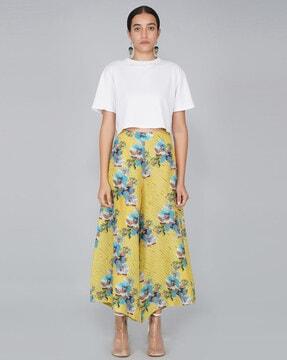 floral print flared palazzos