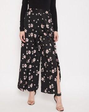 floral print flared palazzos