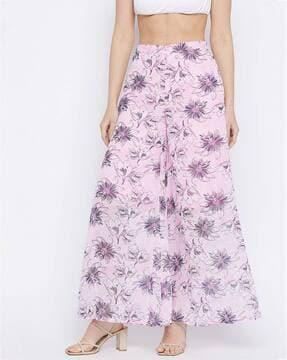 floral print flared palazzos