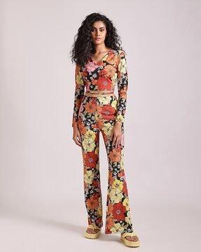 floral print flared pants