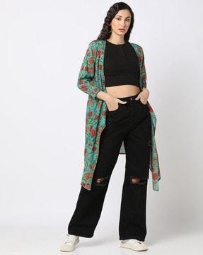 floral print flared shrug