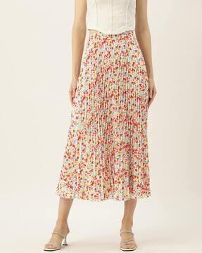 floral print flared skirt with elasticated waist